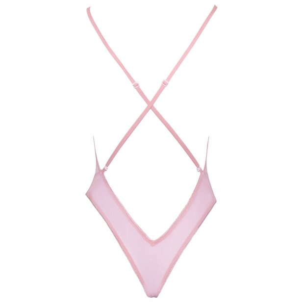 Rosa Body mit Blumenstickerei S/M - L/XL