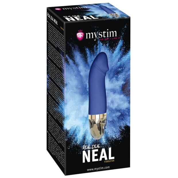 Mystim Real Deal Neal Vibrator Blau 16,5 cm