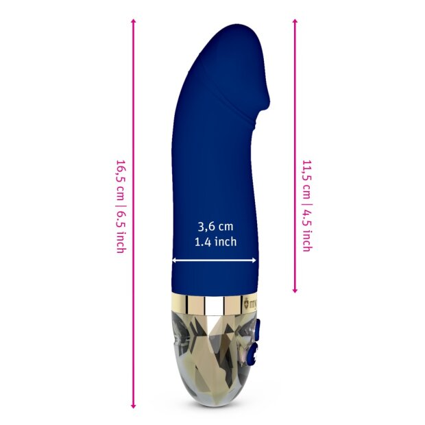 Mystim Real Deal Neal Vibrator Blau 16,5 cm