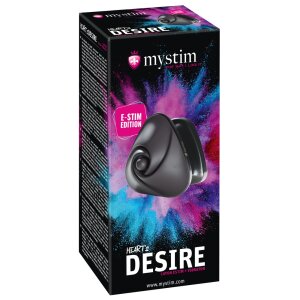 Mystim Hearts Desire eStim Vibrator Schwarz 6,7 cm
