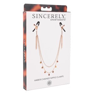 Sportsheets Amber Chained Nipple Clamps