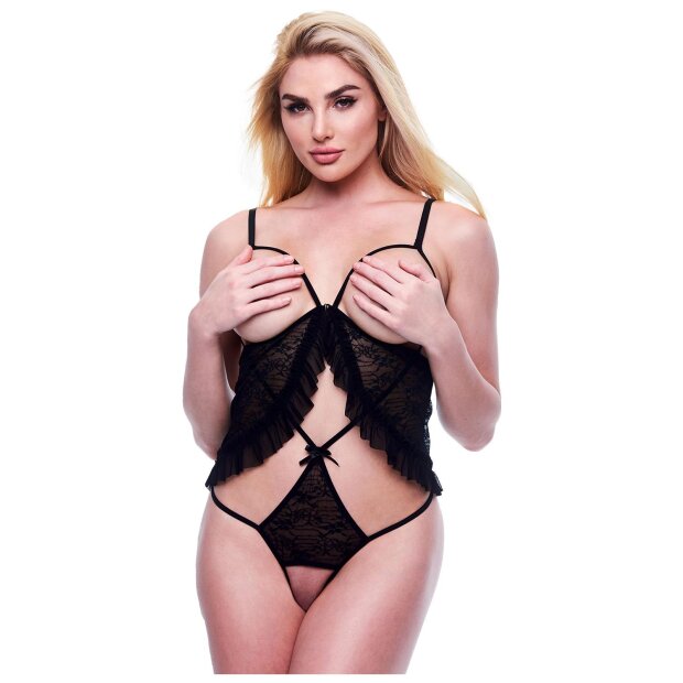 Baci Peekaboo Crisscross Teddy Black M/L
