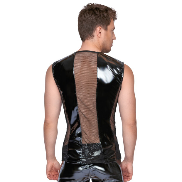 Lack Herren Shirt mit Netzeinsätzen und Schnallen S - 2XL