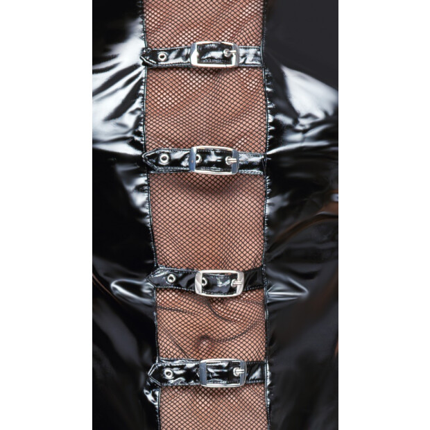 Lack Herren Shirt mit Netzeinsätzen und Schnallen S - 2XL