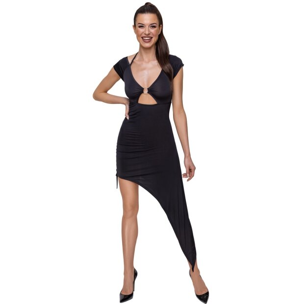 Neckholder Kleid mit asymmetrischem Rock S - XL