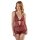 Lace Chemise with G-String - Burgundy - S/M