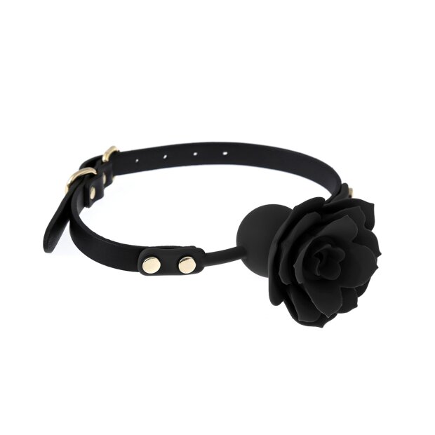 Silicone Black Rose Gag