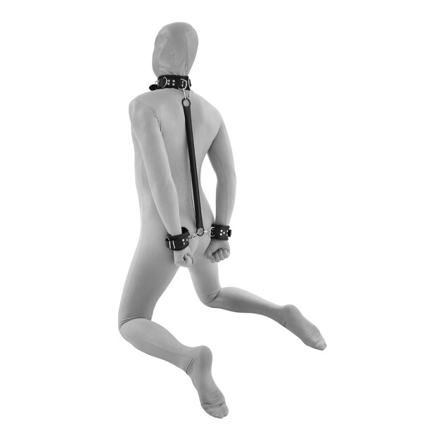 Spreader bar with Leather Handcuffs and Collar