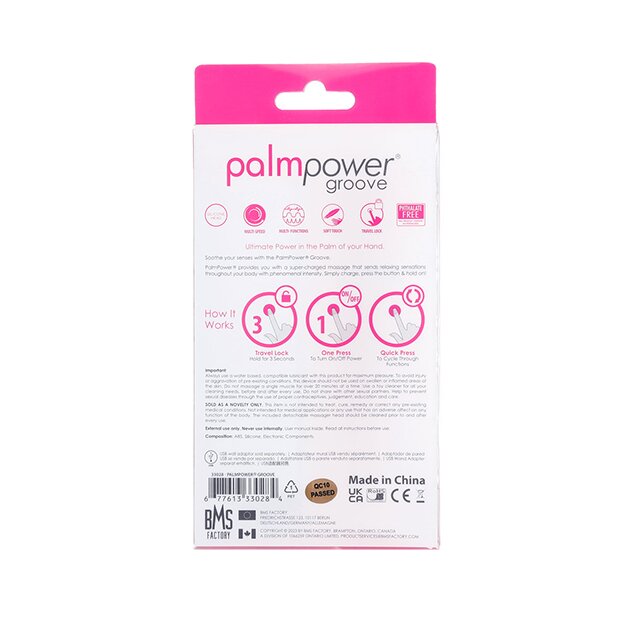 PalmPower Groove Mini Wand Vibrator Pink 15,25 cm