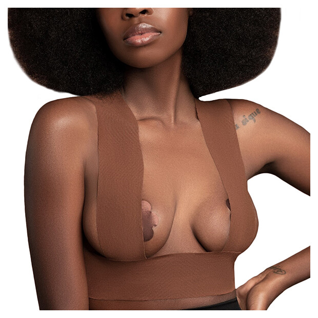 Bye Bra - Body Tape Roll 6,5 cm x 5m + Satin Nipple Covers Brown