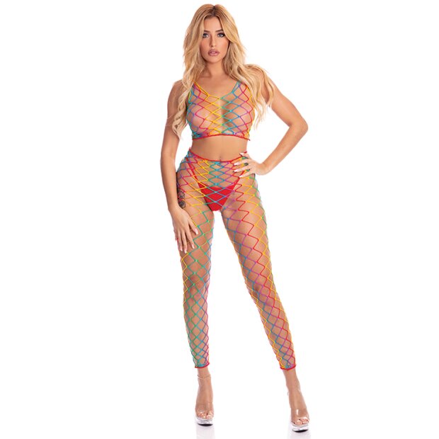 Roy G. Biv Bodystocking Rainbow Onesize - Queensize