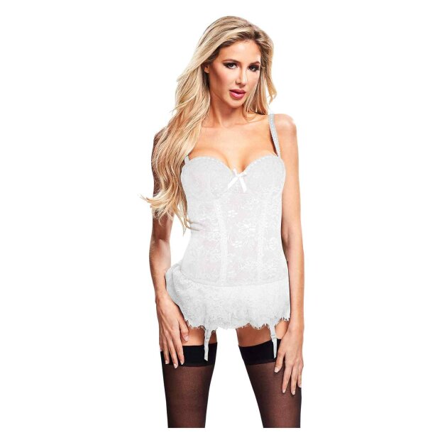 Bustier And Gstring White S - 3XL/4XL