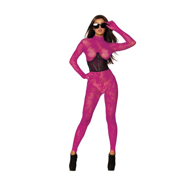 Bodystocking with Finger Gloves Diamond - One Size