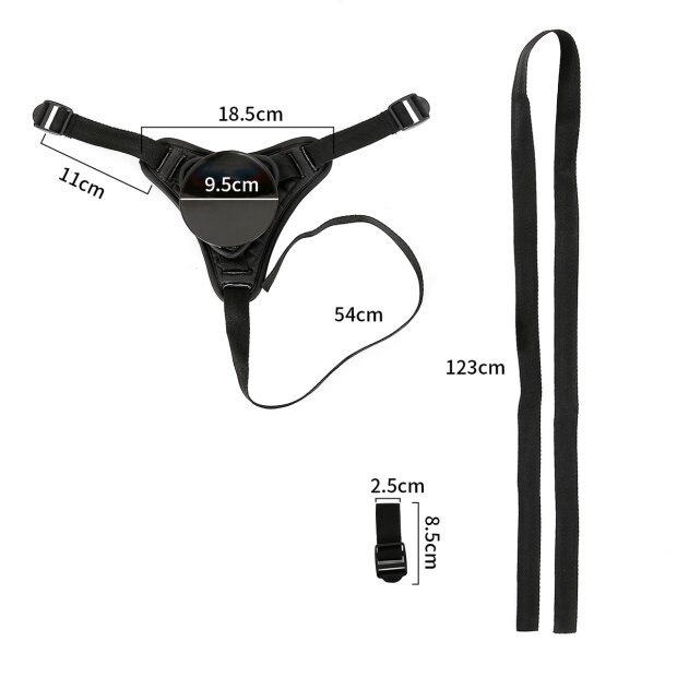 Kiotos BDSM Suction Cup Harness Strap-On Schwarz