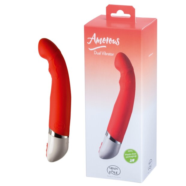 MINDS of LOVE Amorous Dual Vibrator G-Punkt Vibrator Rot 17,5 cm