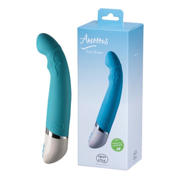 MINDS of LOVE Amorous Dual Vibrator G-Punkt Vibrator Türkis 17,5 cm