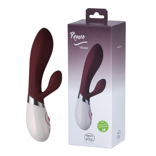 MINDS of LOVE Romeo Rabbit Vibrator Weinrot 13,6 cm ⌀ 2,5 - 4 cm