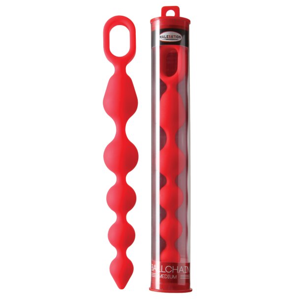 Malesation Ballchain Medium Analkette Rot 21,8 cm ⌀ 2,6 cm