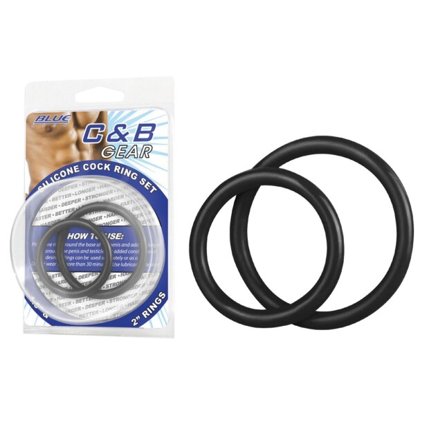 Blue Line CB Gear Silicone Cock Ring Set Penisring Schwarz