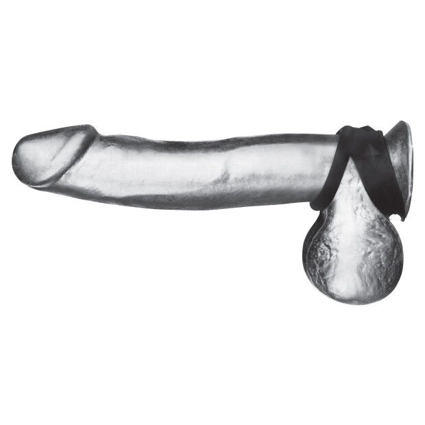 Blue Line CB Gear Silicone Duo Snap Penisring Schwarz