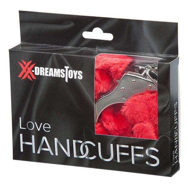 XX-DREAMSTOYS Liebes Handschellen mit Plüsch rot