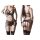 GREY VELVET 4-piece suspender set Black XL/XXL