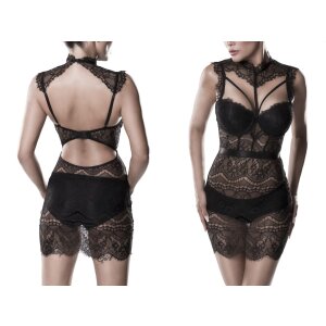 GREY VELVET 2-piece negligee set XL