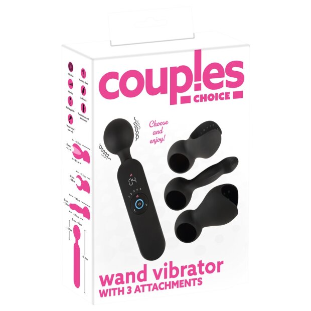 Couples Choice Wand Vibrator with 3 Attachements