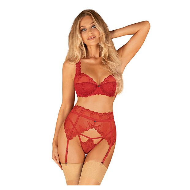 Obsessive Lonesia Garter Belt Red S - XL