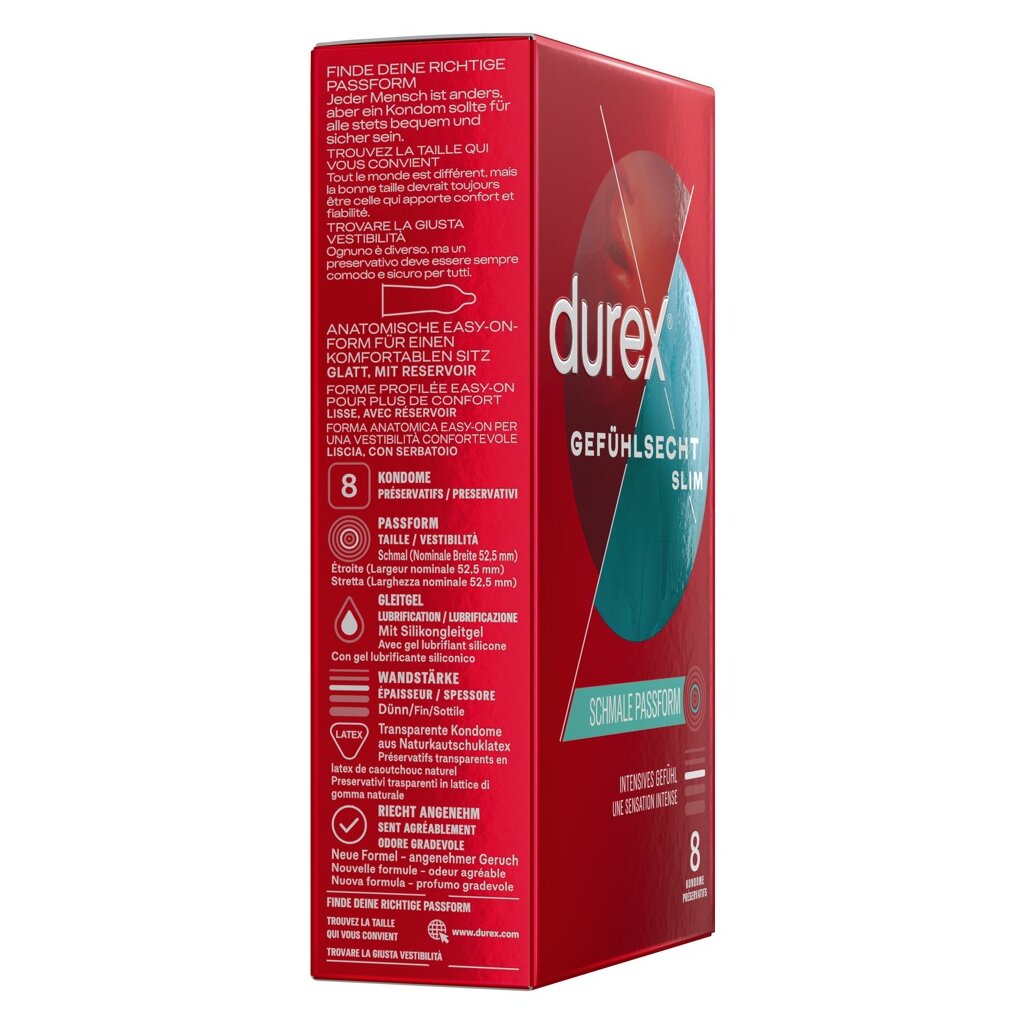 Durex Gefhlsecht Slim Fit Kondome 8 Stck, 14,95