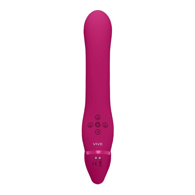 VIVE Ai Dual Vibrating Air Wave Tickler Strapless Strap-On Pink 14,5 cm ⌀ 3,6 cm