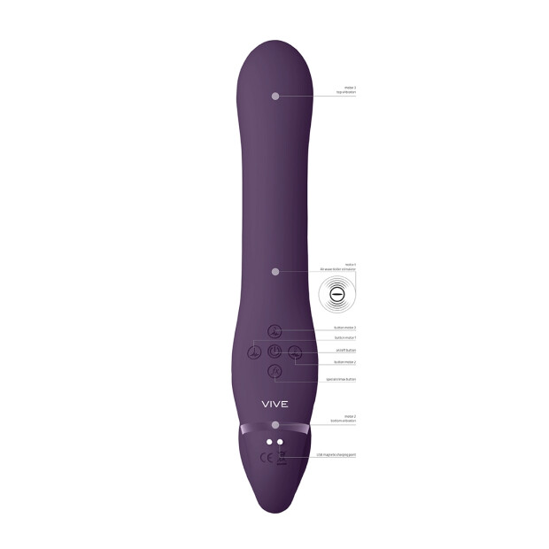 Ai - Dual Vibrating & Air Wave Tickler Strapless Strapon