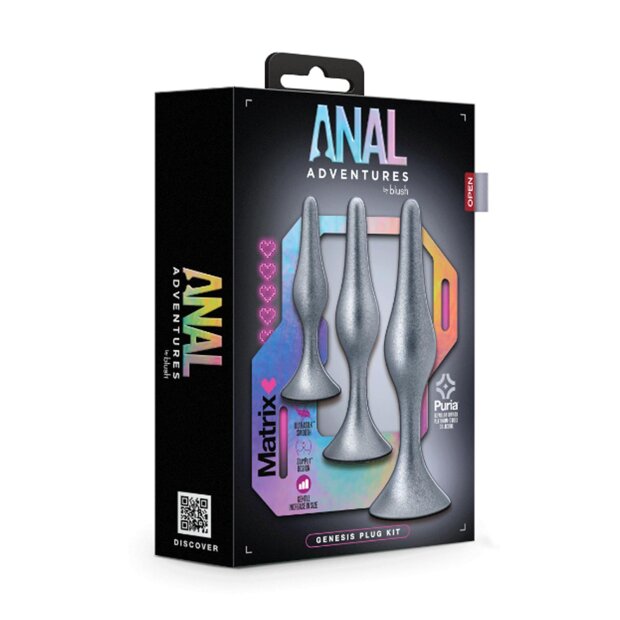 Anal Adventures Matrix Genesis Plug Kit Stellar Silver