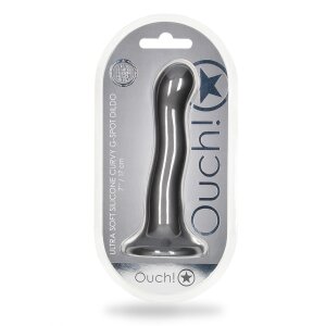 Shots Ouch! Ultra soft silicone G-spot dildo gray 17 cm