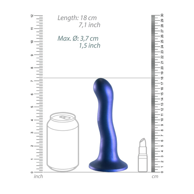 Shots Ouch ! Godemiché point G en silicone ultra doux bleu 17 cm