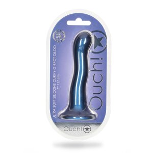 Shots Ouch! Ultra soft silicone G-spot dildo blue 17 cm