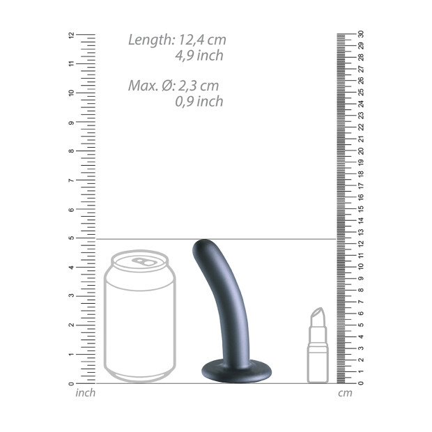Shots Ouch! Soft silicone G-spot dildo gray 12 cm