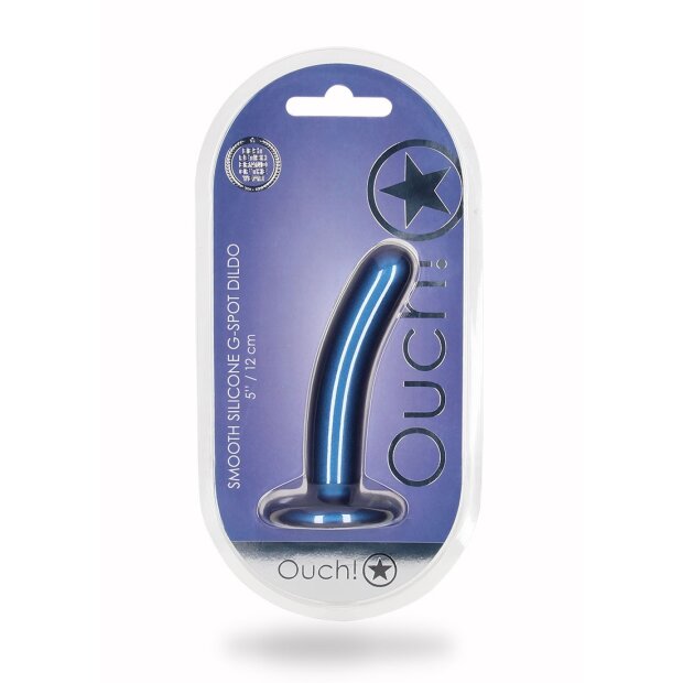 Shots Ouch! Soft silicone G-spot dildo blue 12 cm