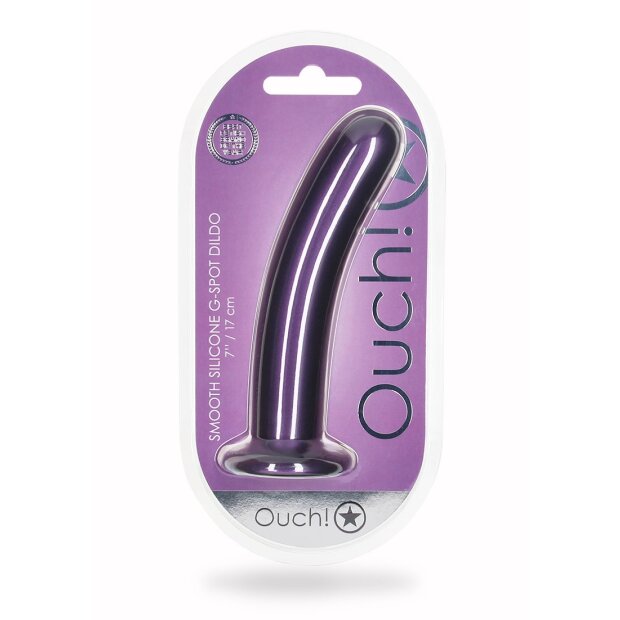 Shots Ouch! Weicher Silikon-G-Punkt-Dildo Lila 17,70 cm ⌀ 3,40 cm