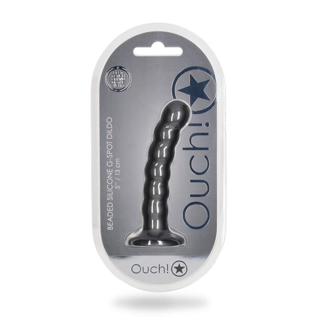 Shots - Ouch! Beaded Silicone G-Spot Dildo - 5 / 13 cm