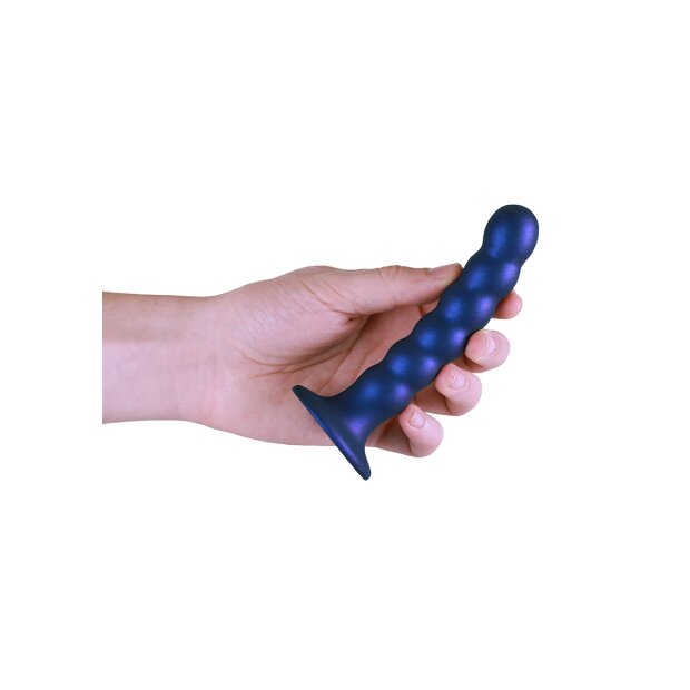 Shots - Ouch! Beaded Silicone G-Spot Dildo Blau 13 cm ⌀ 2,5 cm