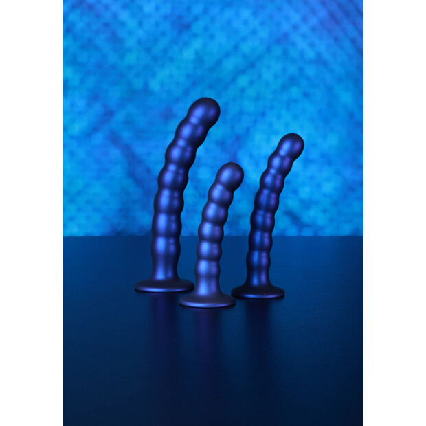Shots - Ouch! Beaded Silicone G-Spot Dildo Blau 13 cm ⌀ 2,5 cm