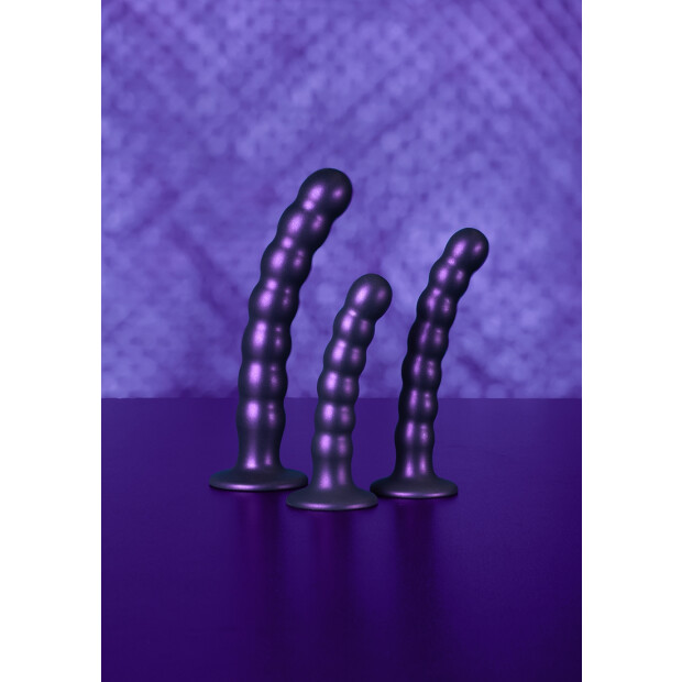 Shots - Ouch! Beaded Silicone G-Spot Dildo Lila 13 cm ⌀ 2,5 cm