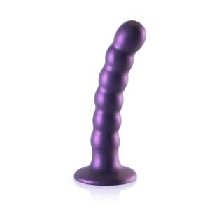 Shots - Ouch! Beaded Silicone G-Spot Dildo Lila 13 cm ⌀...