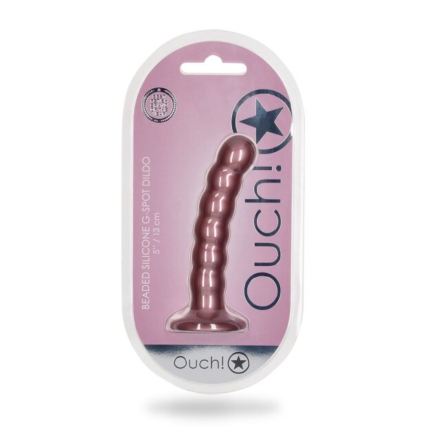 Shots - Ouch! Beaded Silicone G-Spot Dildo Rosa 13 cm ⌀ 2,5 cm