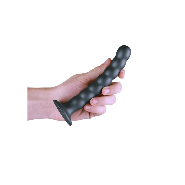 Shots - Ouch! Beaded Silicone G-Spot Dildo Schwarz 17 cm