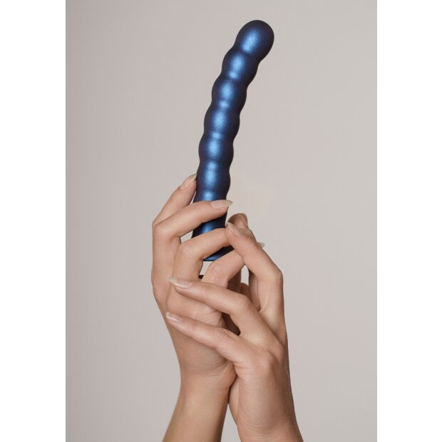Shots - Ouch! Beaded Silicone G-Punkt Dildo Blau 17 cm ⌀ 2,5 cm