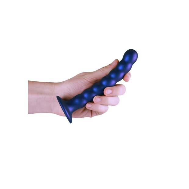 Shots - Ouch! Beaded Silicone G-Punkt Dildo Blau 17 cm ⌀ 2,5 cm
