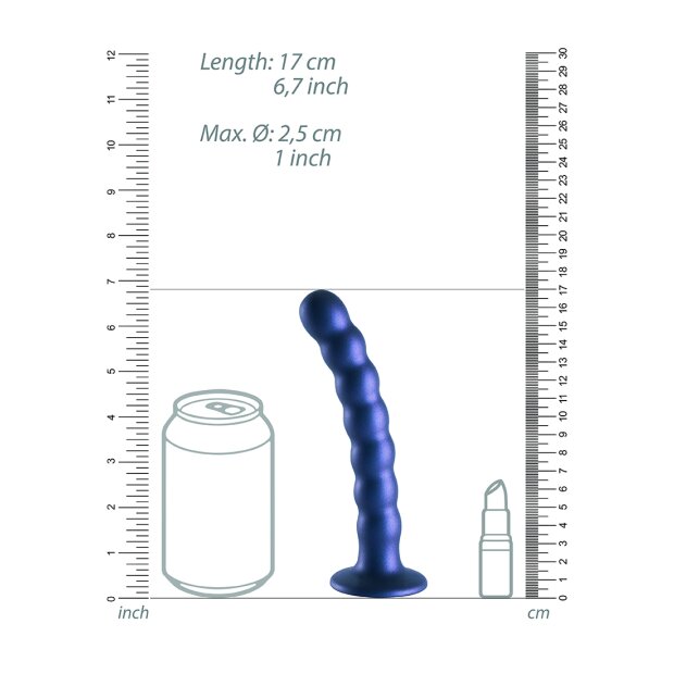 Shots - Ouch! Beaded Silicone G-Punkt Dildo Blau 17 cm ⌀ 2,5 cm