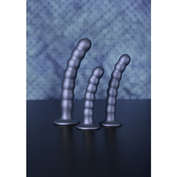 Shots - Ouch! Beaded Silicone G-Spot Dildo Schwarz 21 cm